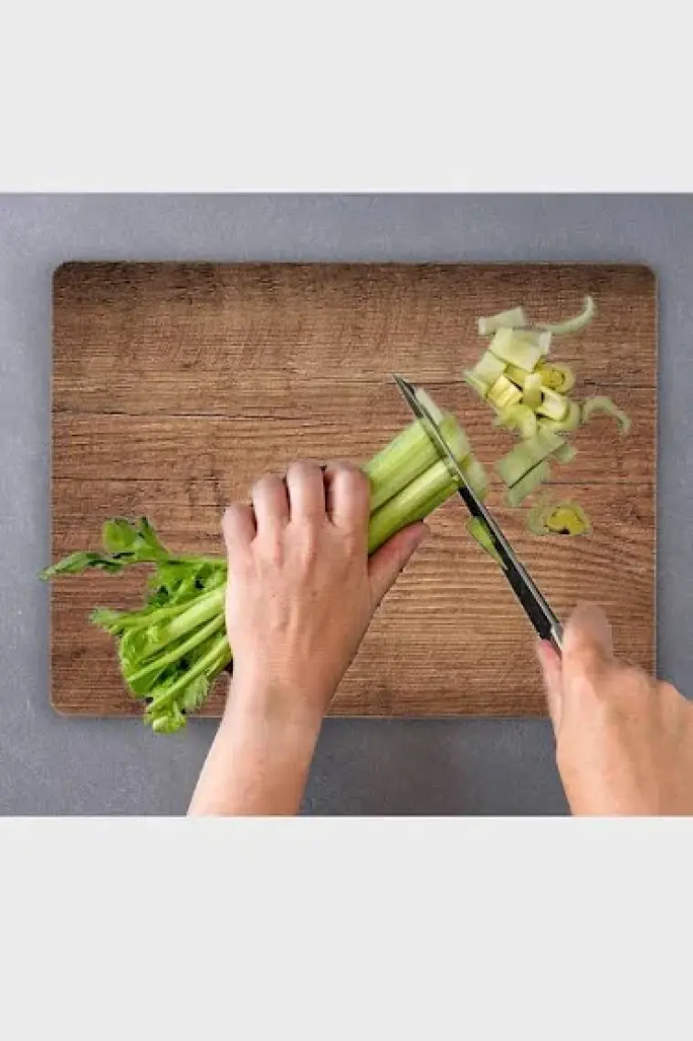 Saban 30X40 cm Koyu Ahşap Desenli Cam Kesme Tablası