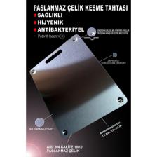 Bright Paslanmaz Çelik Kesme Tahtası ( Gömme Ayaklı - 304 )®Patentli - Antibakteriyel