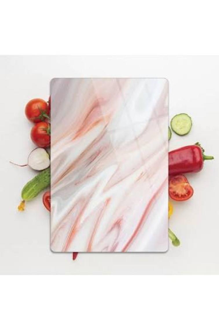 Decovetro Kırmızı Mermer Görünümlü Cam Kesim Tablası 30 x 40 cm