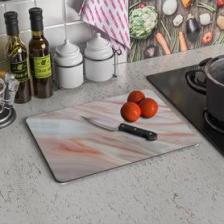 Decovetro Kırmızı Mermer Görünümlü Cam Kesim Tablası 30 x 40 cm