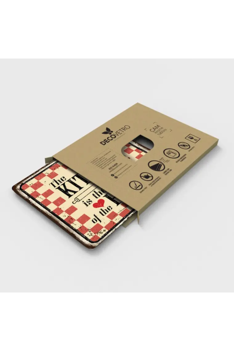 Decovetro Mavi Mermer Görünümlü Cam Kesim Tablası 20 x 30 cm