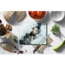 Saban Cam Kesme Tahtası Siyah Yaldızlı Mermer 30X40