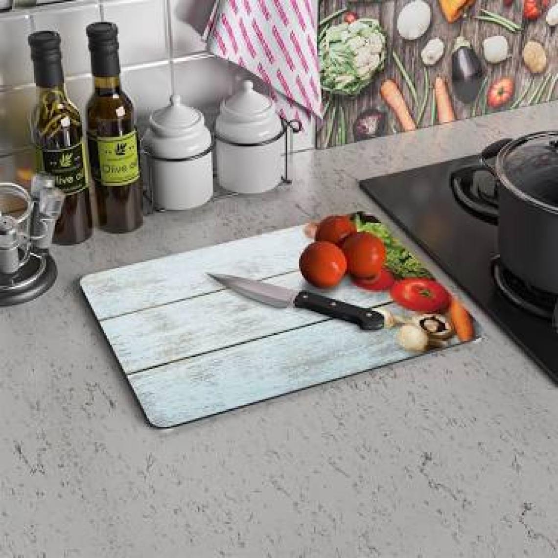 Decovetro Mavi Ahşap Görünümlü Cam Kesim Tablası 20 x 30 cm