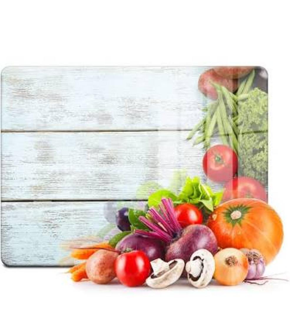Decovetro Mavi Ahşap Görünümlü Cam Kesim Tablası 20 x 30 cm