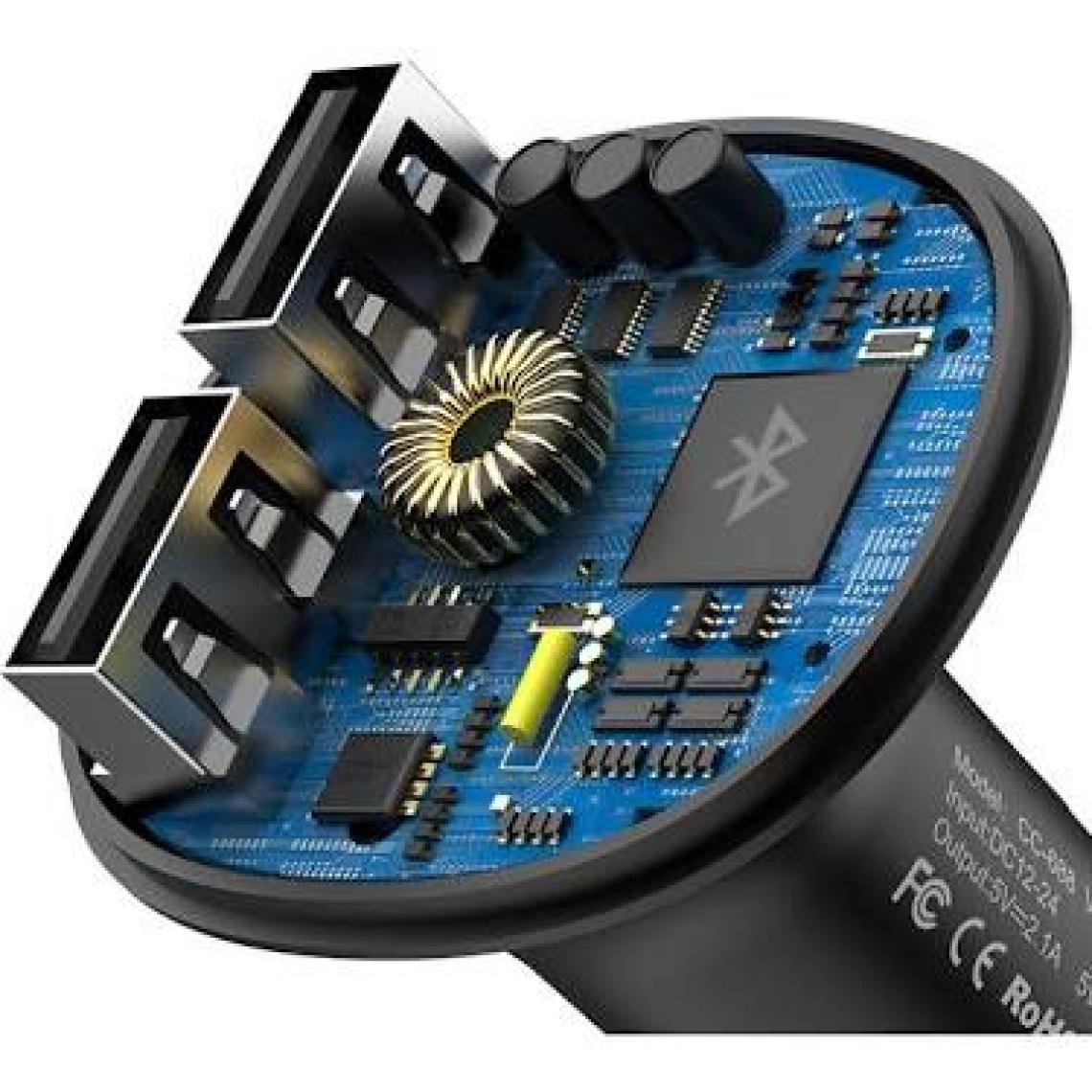 Mcdodo CC-6880 Fm Transmitter 2 Usb Bluetooth 3.1A Siyah Çakmak Şarj Cihazı