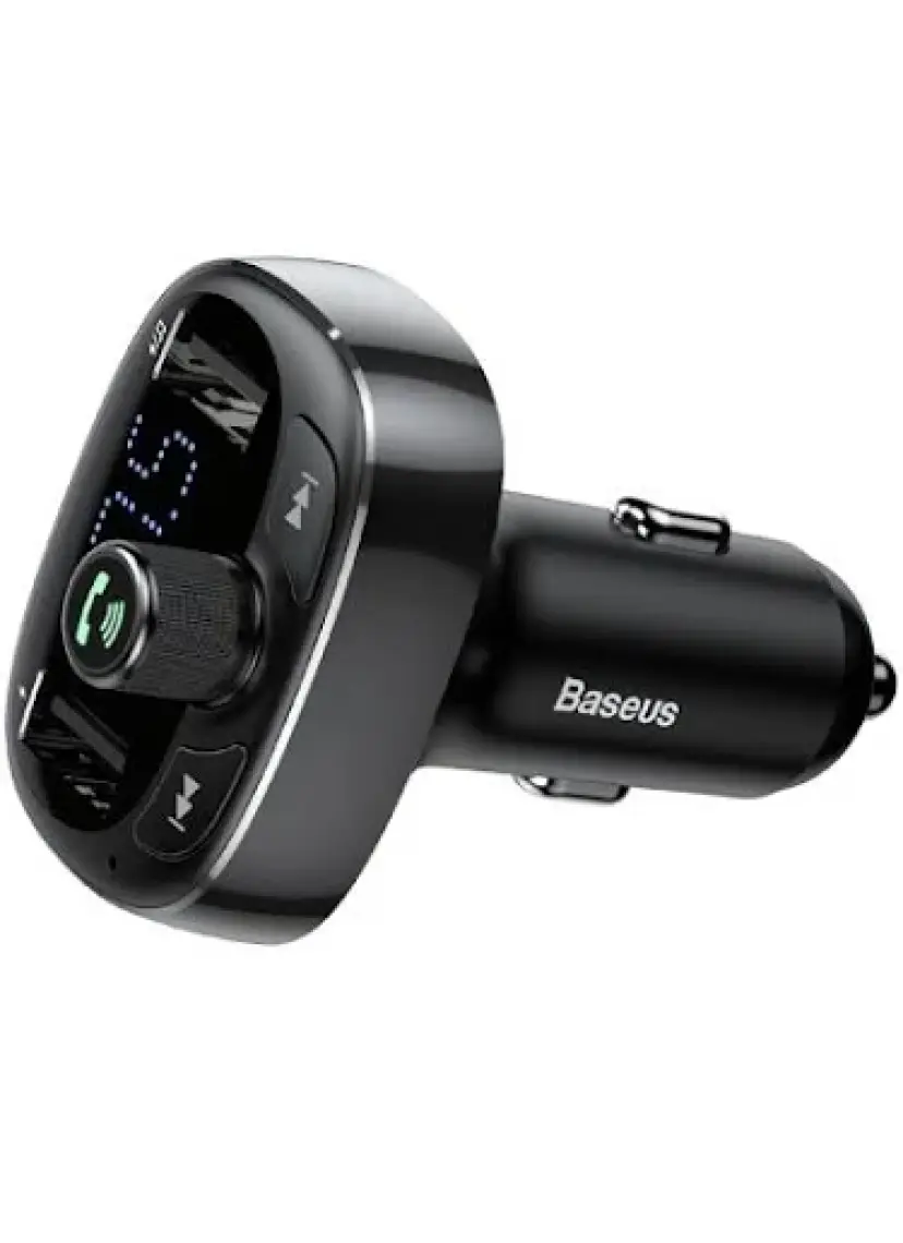 Baseus T Typed S-09 Bluetooth Fm Transmitter Çift Araç Şarj Aleti CALL-TM12