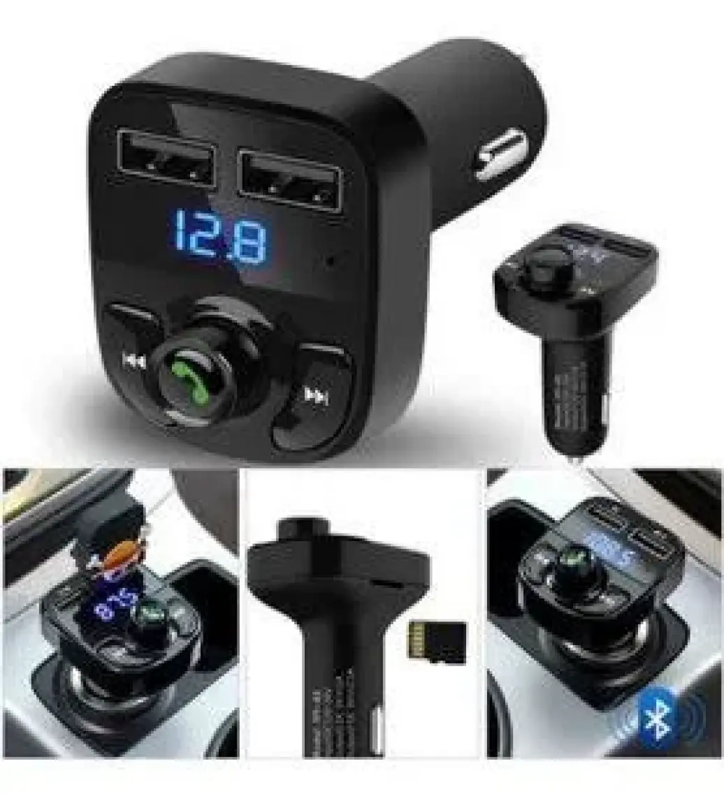 Car X8 Araç Fm Transmitter Bluetooth Çakmaklık Girişli USB Sd Kart Araç Mp3 Müzik Çalar Oto Teyp