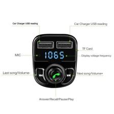 Car X8 2.0A Bluetooth Fm Transmitter Telefon Görüşme Destekli