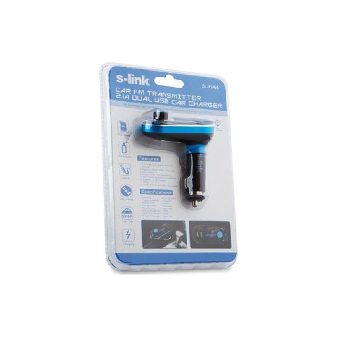 S-link SL-FM66 SD/Usb Destekli + 2.1A Usb Şarj Portlu Fm Transmitter
