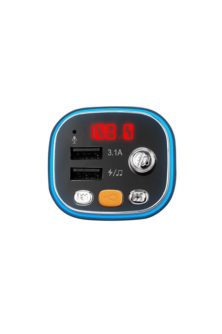 Sl-bt306 Çift Usb 5v 3.1a Rainbow Işıklı Led Ekran Tf Kartlı V5.0 Bluetooth Fm Transmitter