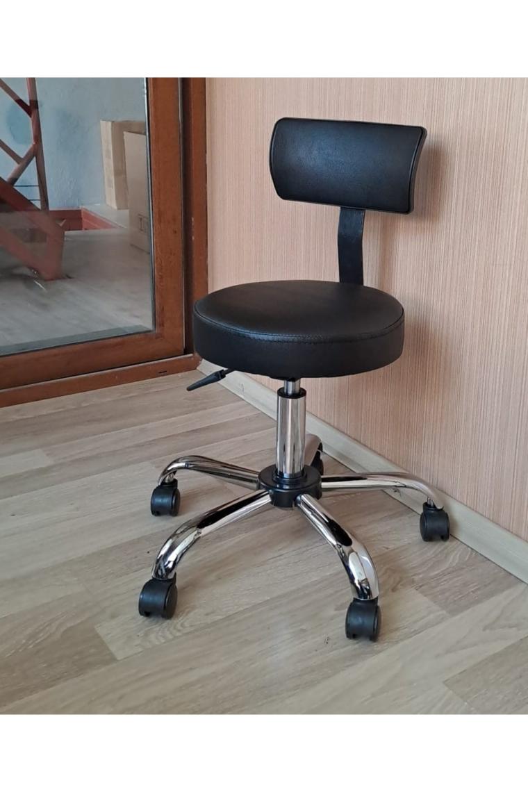 Depolife Ofis Kasiyer Taburesi Tekerlekli Eczane Laboratuvar Büro Çalışma
