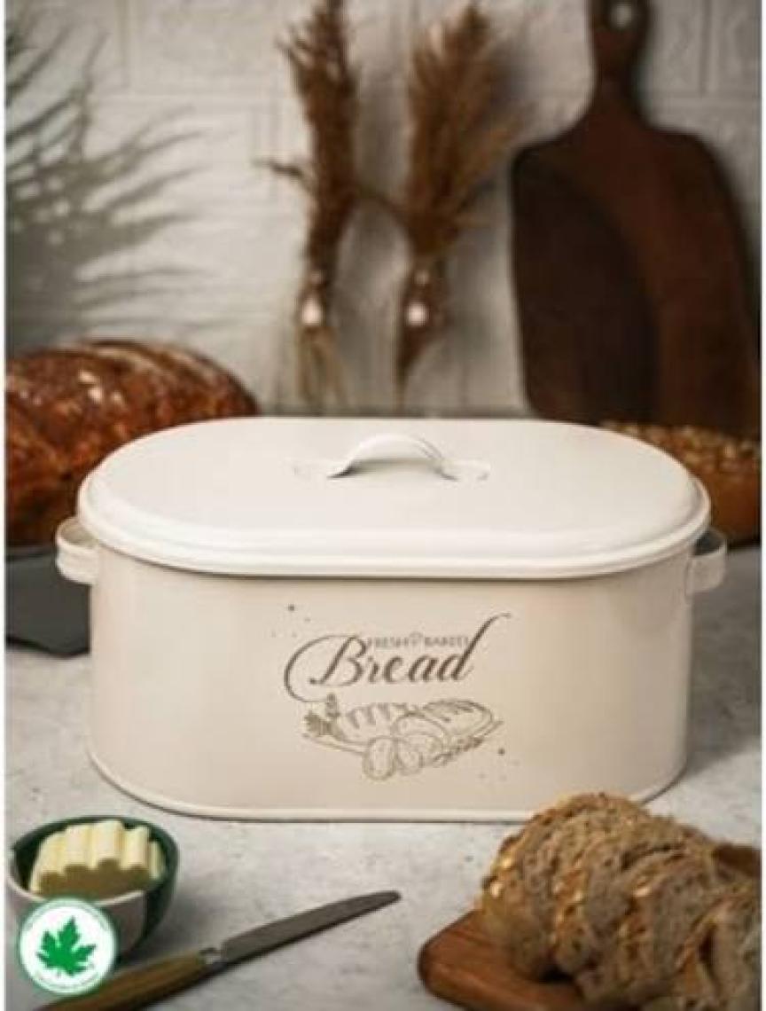 Lin Metal Metal Kapaklı Ekmeklik (Bread Baskılı)