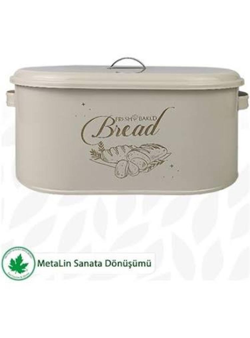 Lin Metal Metal Kapaklı Ekmeklik (Bread Baskılı)