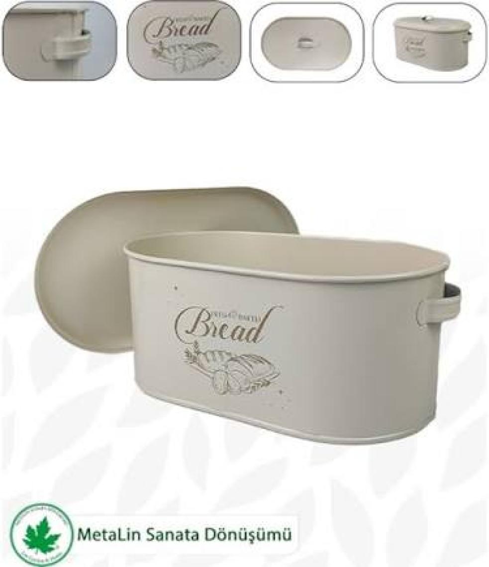 Lin Metal Metal Kapaklı Ekmeklik (Bread Baskılı)