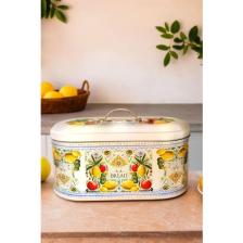 Arma House La Dolce Vita Sicilya Metal Orta Boy Oval Ekmeklik ve Ekmek Kutusu Beyaz No:12