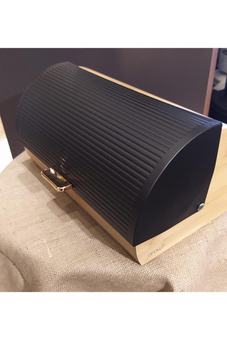 Ahşap Ekmek Saklama Dolabı Metal Kapaklı