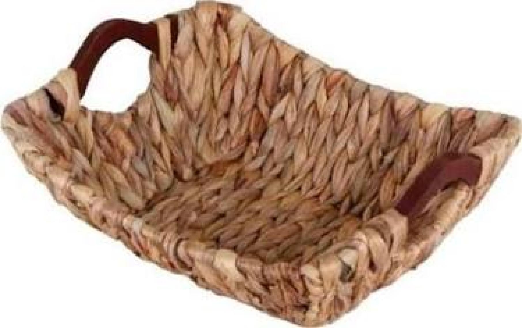 Lüx Ahşap Tutacaklı Hasır Ekmek Sepeti