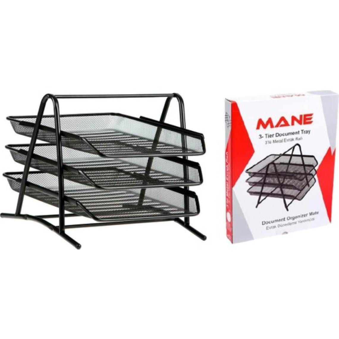Mane Metal 3'lü Evrak Rafı