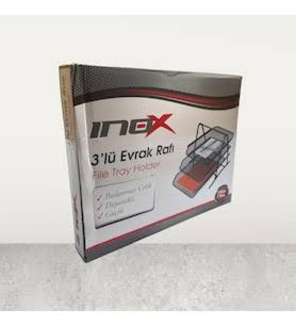 Inox 3'lü Metal Evrak Rafı