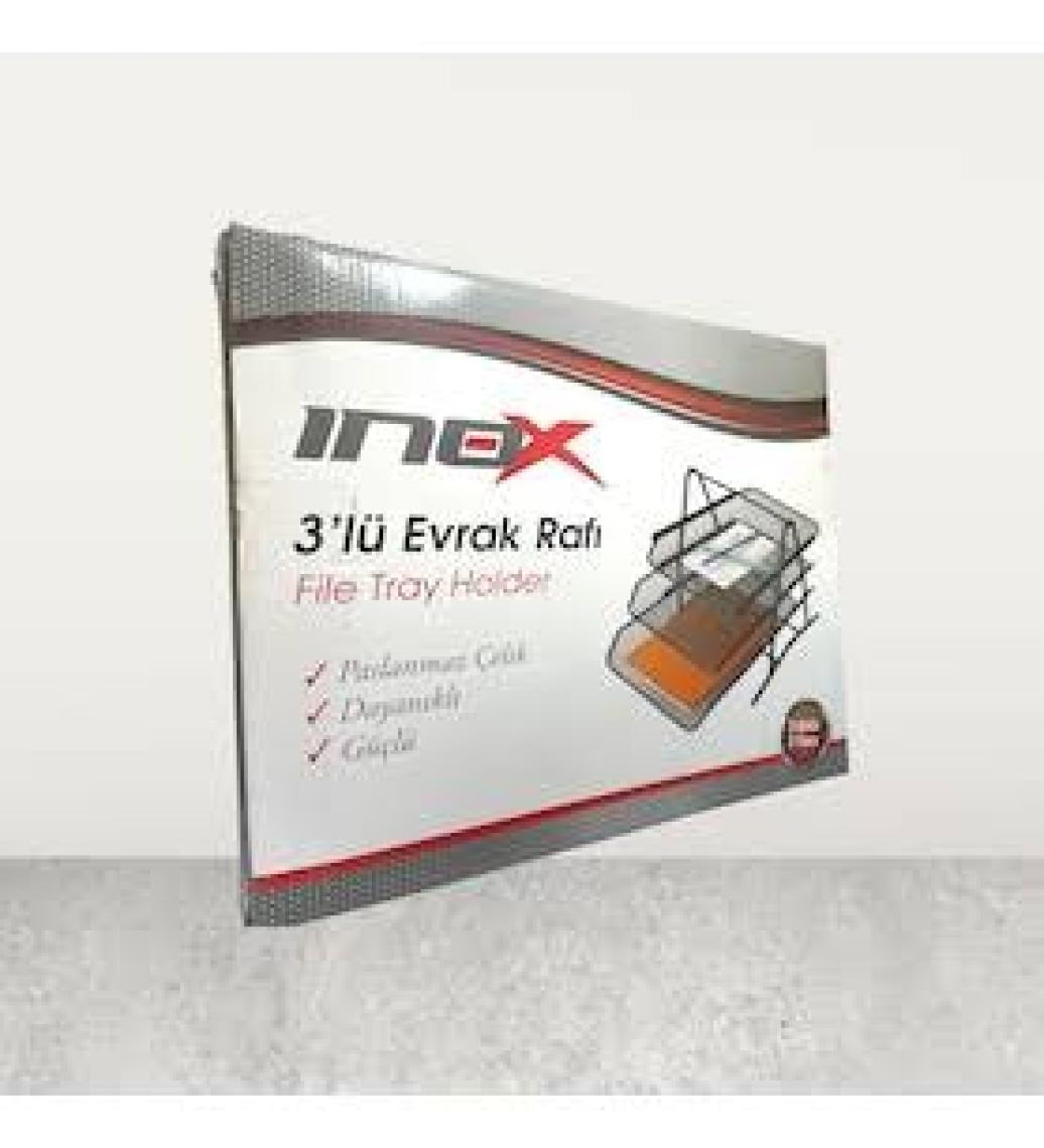 Inox 3'lü Metal Evrak Rafı