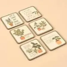 Bella Maison Wendy 6'lı Bardak Altlığı Yeşil 10 x 10 cm