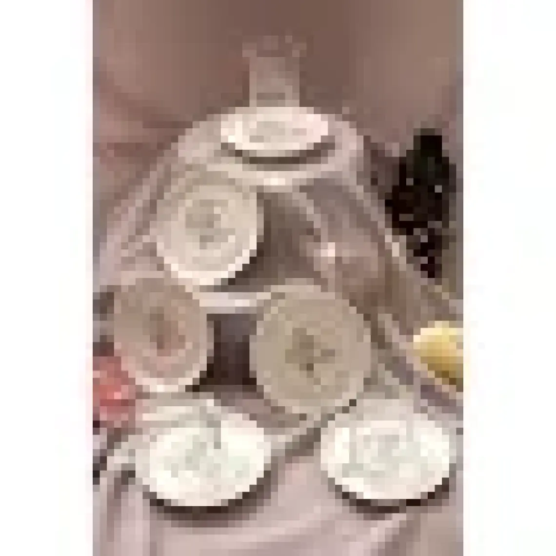 Heda Porselen Hayat Ağacı Porselen Çay Tabağı 6'lı 13CM Kırık Beyaz