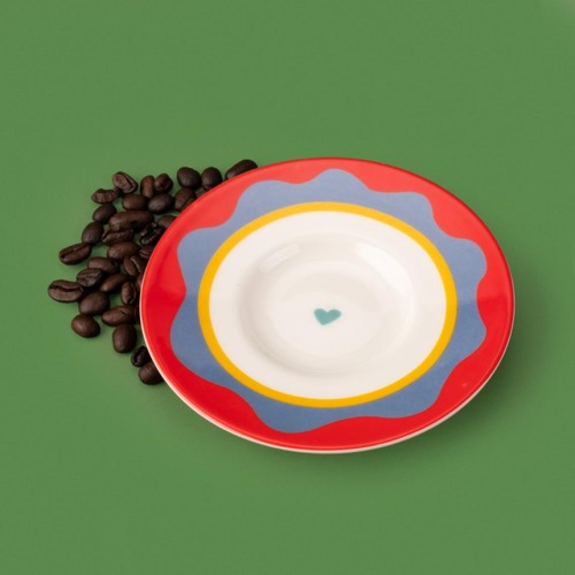 Evidea Kitchen Granny Çay Tabağı - Kırmızı / Yeşil - 13 cm