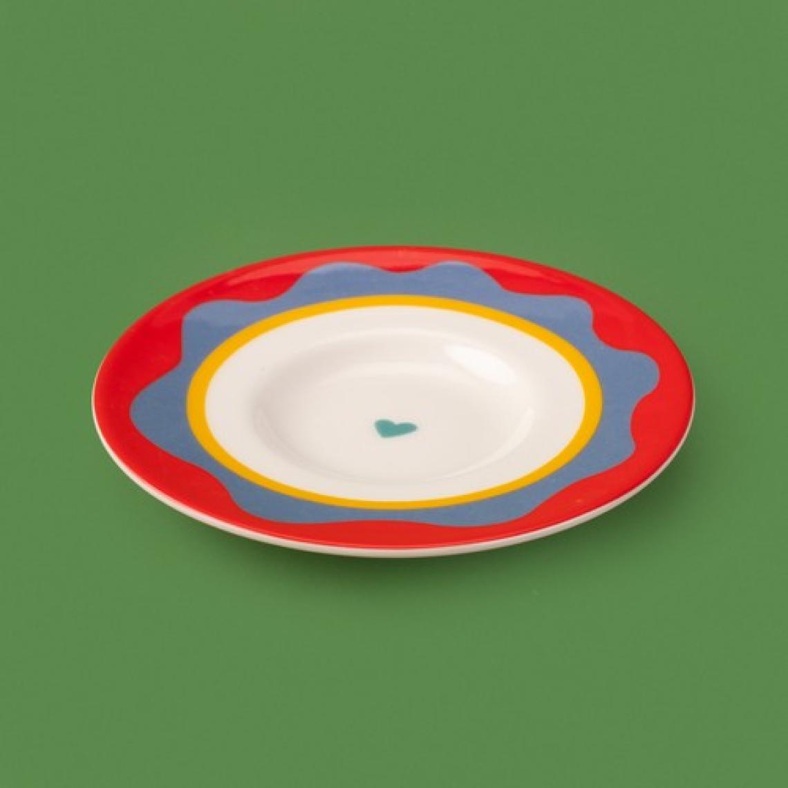 Evidea Kitchen Granny Çay Tabağı - Kırmızı / Yeşil - 13 cm