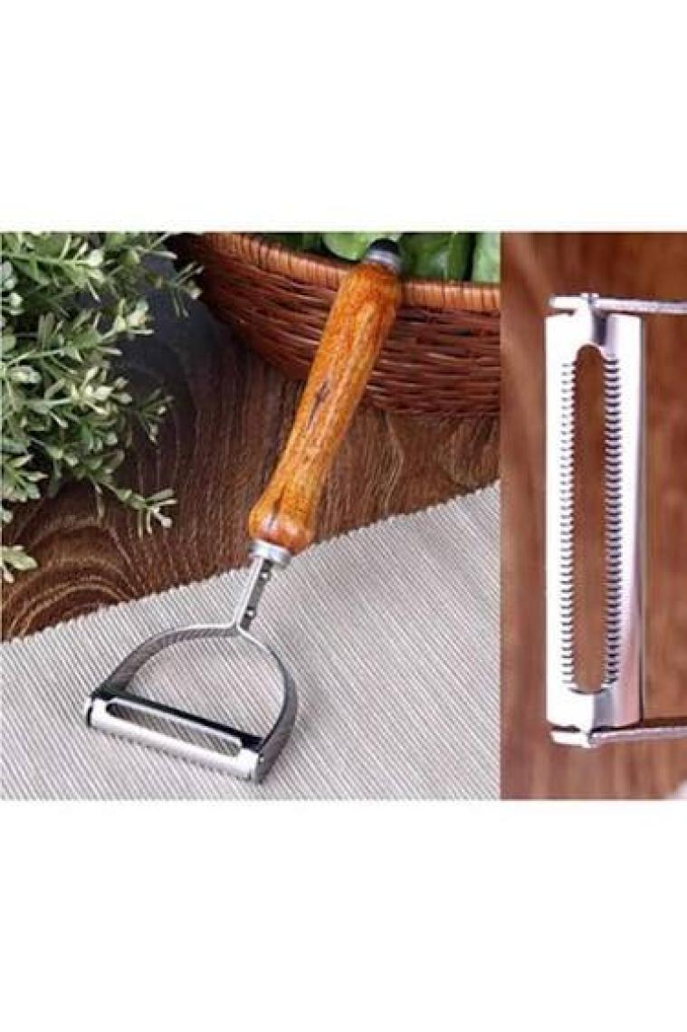 İTHAL Ahşap Saplı Çok Amaçlı Sebze Patates Soyucu