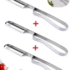 Tilbe Home 3 Adet Metal Yan Soyacak Paslanmaz Çelik Patates Sebze Soyacağı
