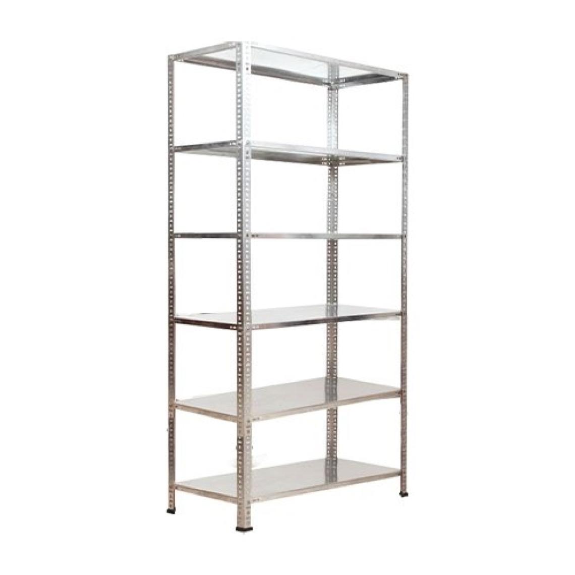 GalvanizRaf 6 Katlı Galvaniz Çelik Depo Arşiv Kiler Rafı 43x93x200