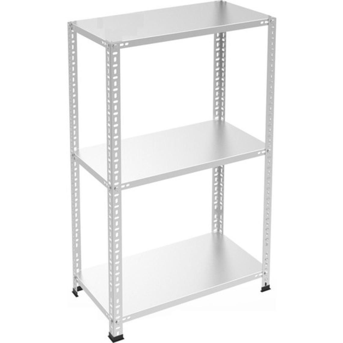 Rafburada 3 Katlı Galvaniz Çelik Raf - Depo, Arşiv, Kiler, Dosya, Market Rafı - 43x93 cm-100 cm-1.00 mm