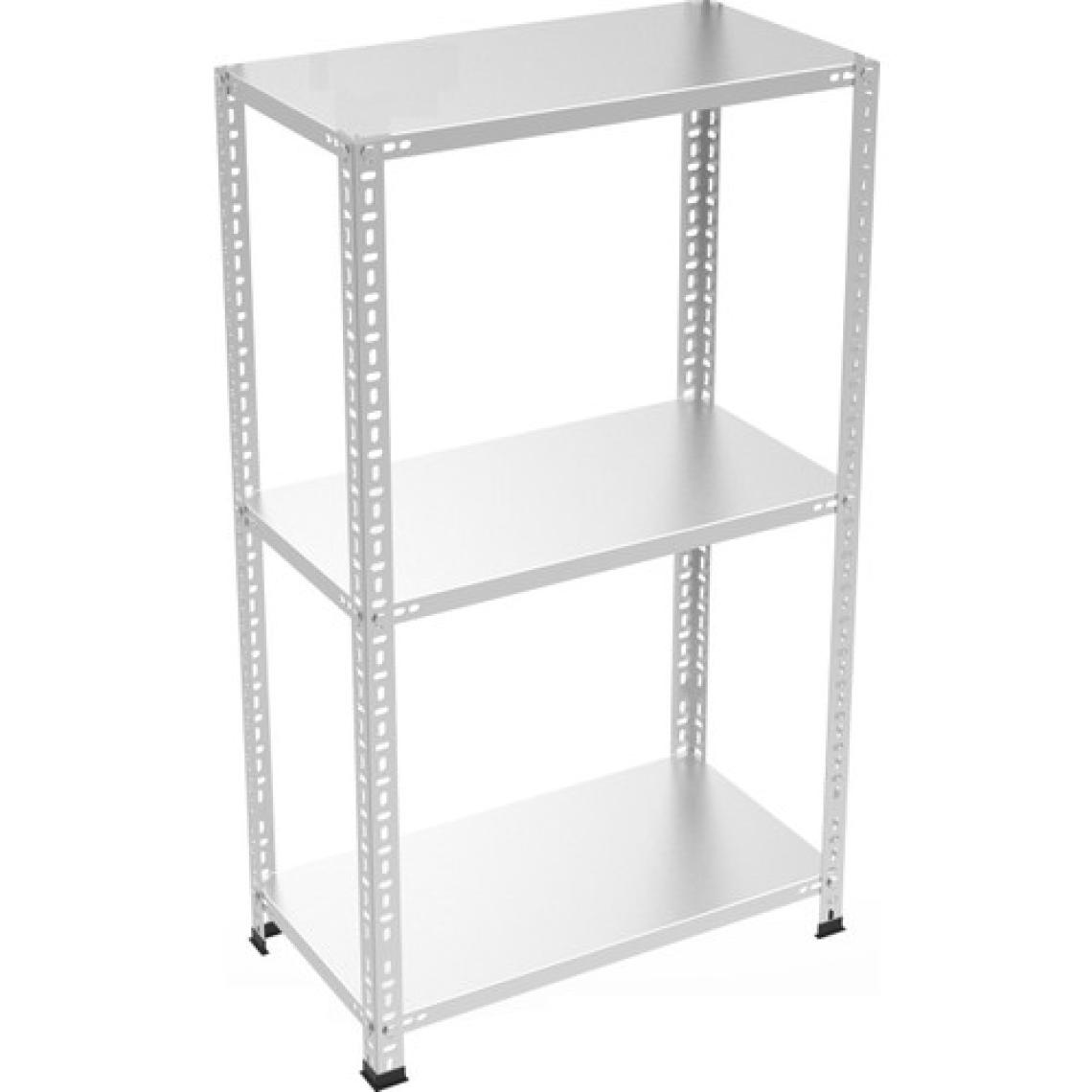 Rafburada 3 Katlı Galvaniz Çelik Raf - Depo, Arşiv, Kiler, Dosya, Market Rafı - 43x93 cm-100 cm-1.00 mm