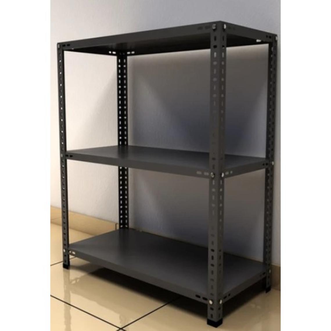 Rafburada 3 Katlı 20x60x50 Cm Siyah Dekoratif Çelik Raf - Depo, Arşiv, Kiler, Dosya, Market Rafı