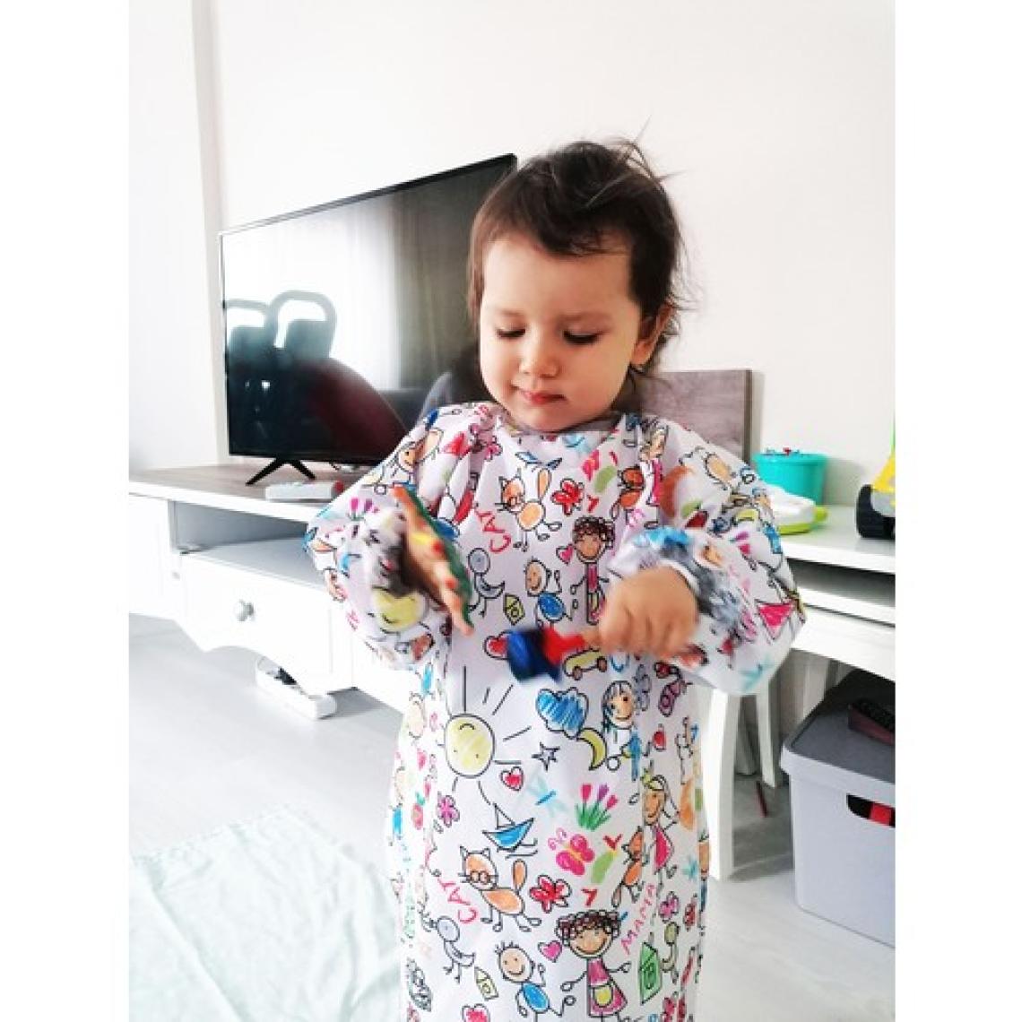 Yorni 4-6 Yaş Family Sıvı Geçirmez, Uzun Kollu Çocuk Faaliyet Aktivite Boyama Etkinlik Önlüğü, Önlük