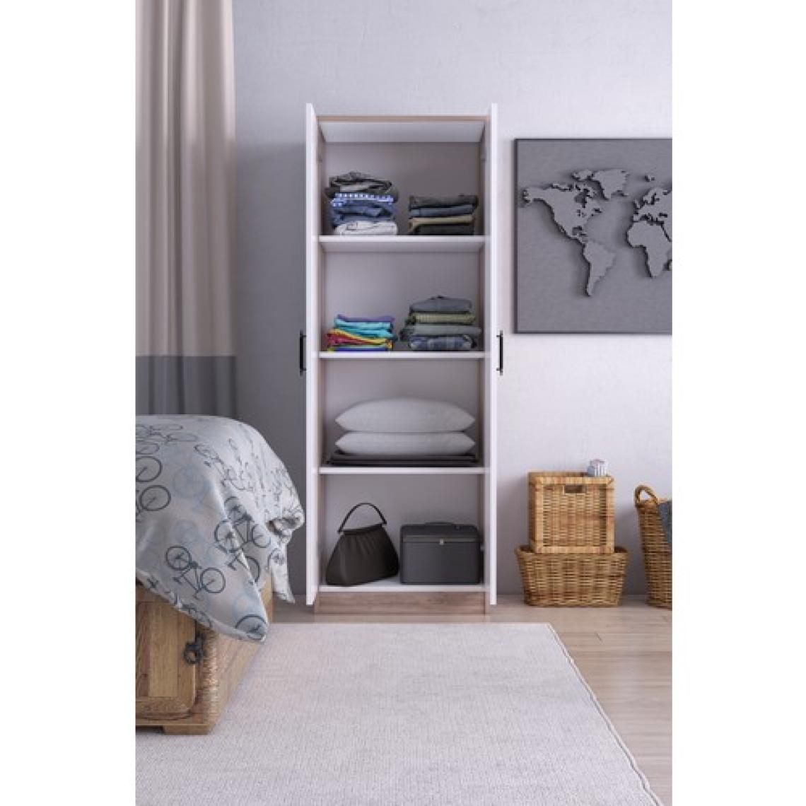 Gubimo Abete 2 Kapılı Gardırop Atlantik Çam/Beyaz