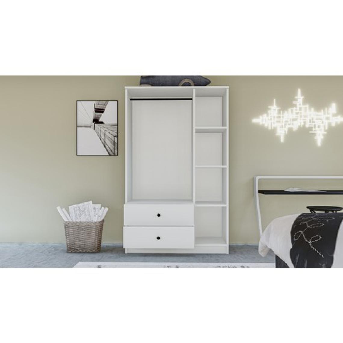 Metalia Gm 854 Home 3 Kapılı 2 Çekmeceli Düğme Kulplu Gardırop