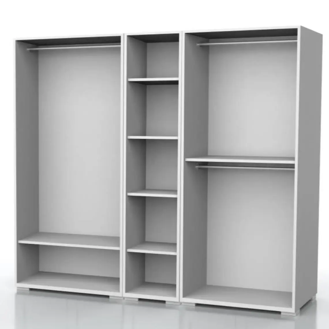 Dekorex MNT-511 Beyaz Beş Kapaklı Gardırop
