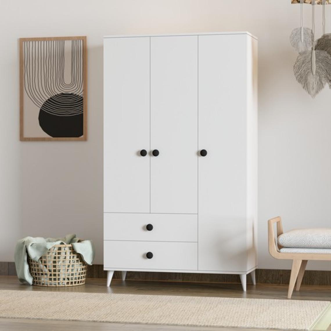 İmbaş Opal 3 Kapaklı 2 Çekmeceli Gardırop