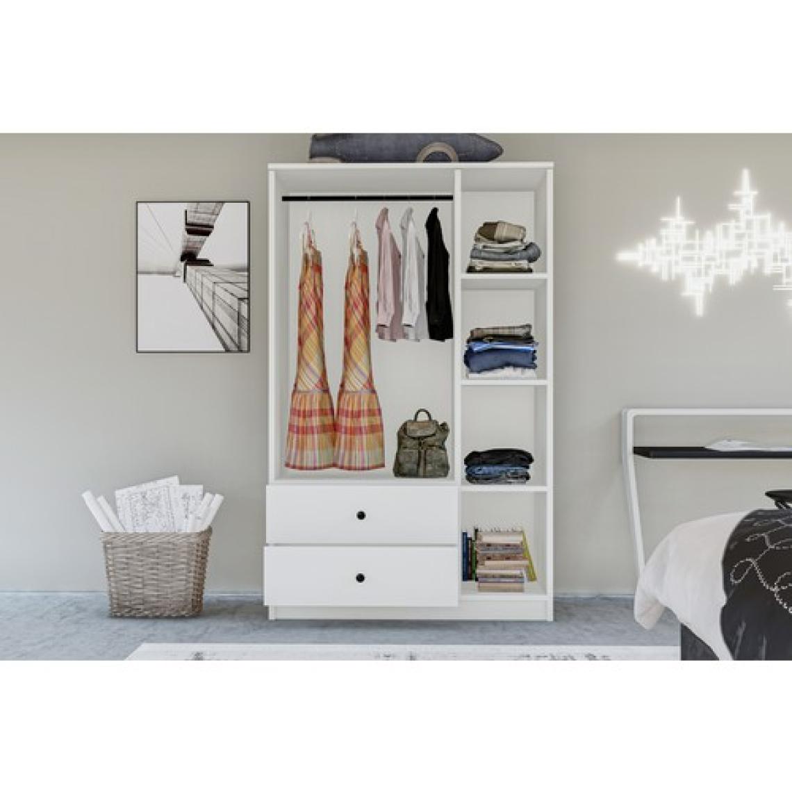 Metalia Gm 853 Home 3 Kapılı 2 Çekmeceli Düğme Kulplu Aynalı Gardırop