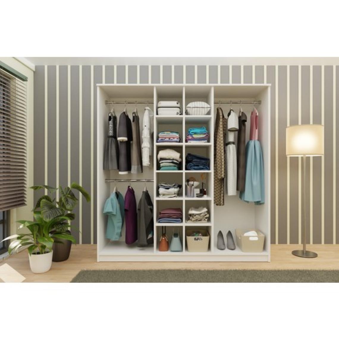 Metalia Gm 089 Favorite 6 Kapılı Aynasız Beyaz Siyah Kulplu Gardırop