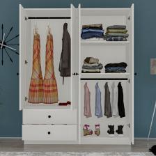 Metalia Gm 077 Novado Düğme Kulplu 4 Kapı 2 Çekmeceli Gardırop