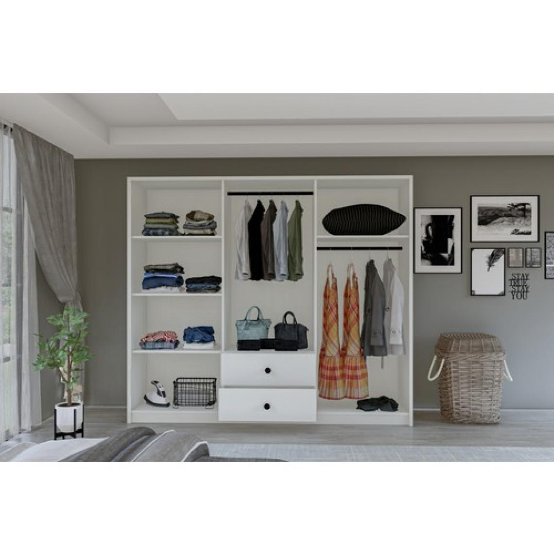 Metalia Gm 069 Delüx 6 Kapı 2 Çekmeceli Düğme Kulplu Gardırop