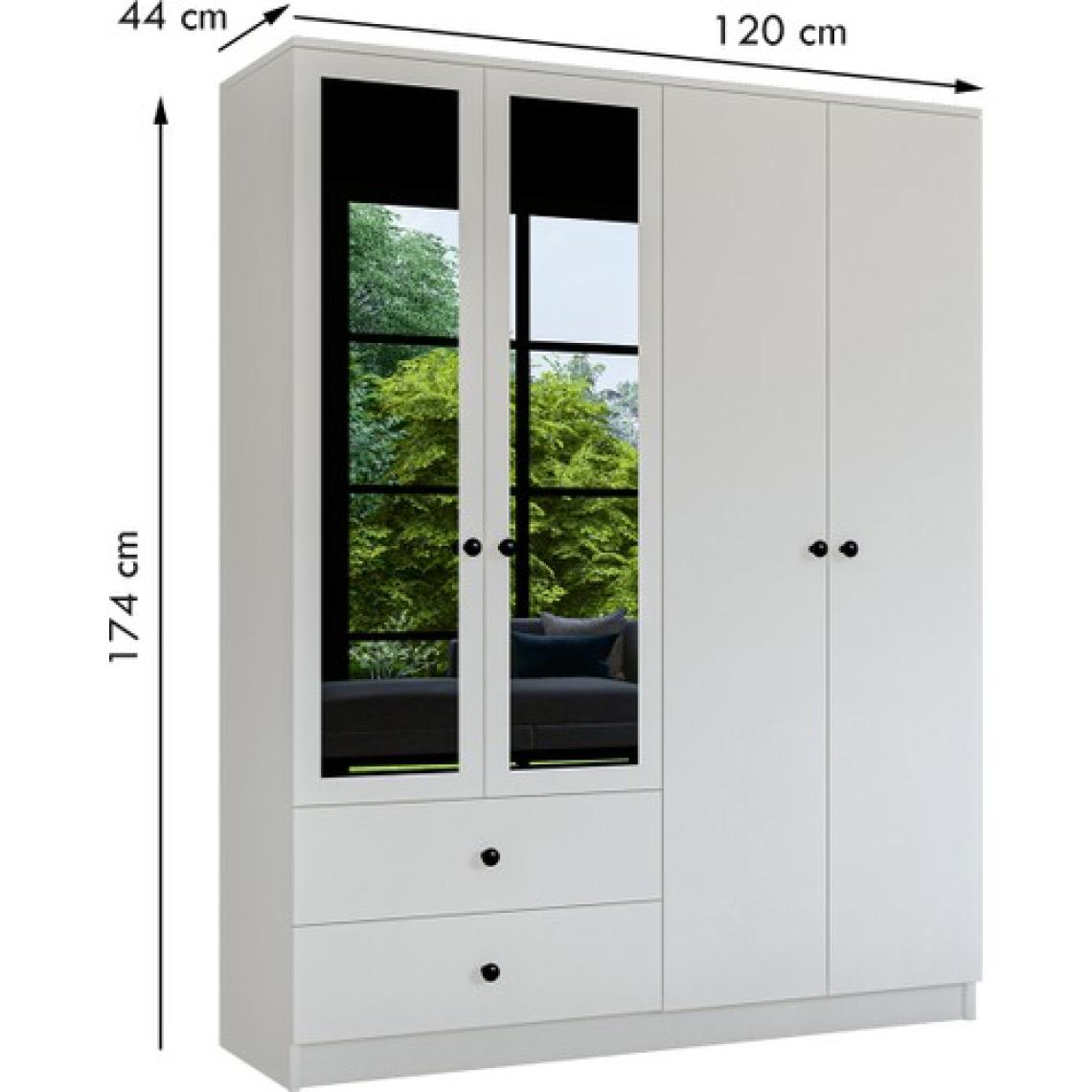 Metalia Gm 079 Novado Aynalı Düğme Kulplu 4 Kapı 2 Çekmeceli Gardırop