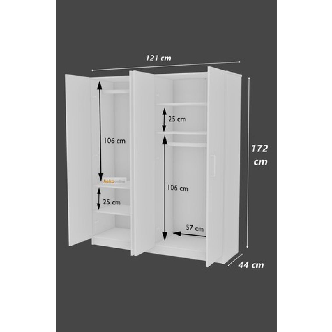 Aeka AE-1054 Arena Atlantik Çam Gardırop 4 Kapaklı 2 Askılıklı, 6 Raflı Dolap