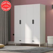 İmbaş Inci 4 Kapaklı 2 Çekmeceli Gardırop Beyaz %100 Mdf