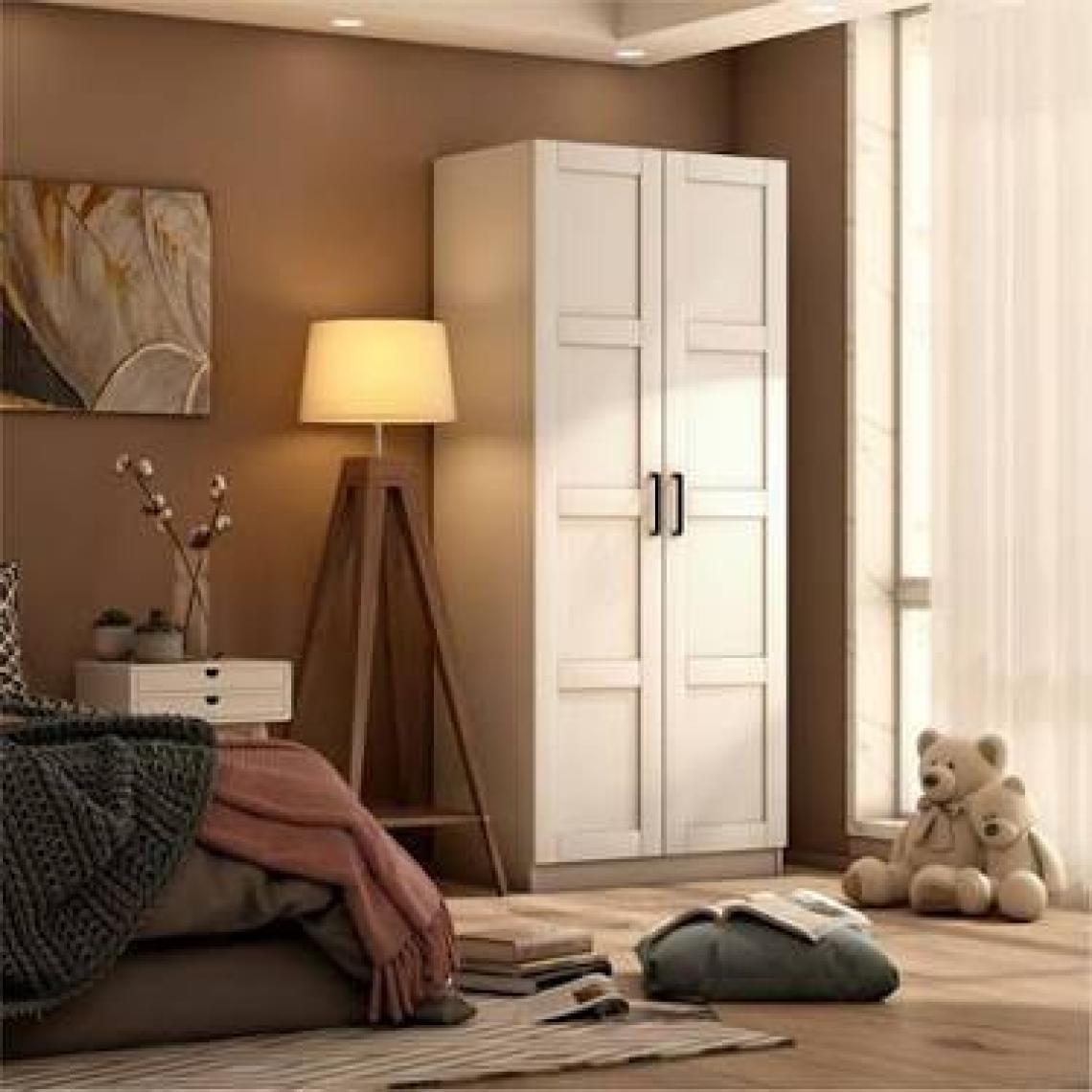 Dekorex MNT-211-BEYAZ -Iki Kapaklı Gardırop