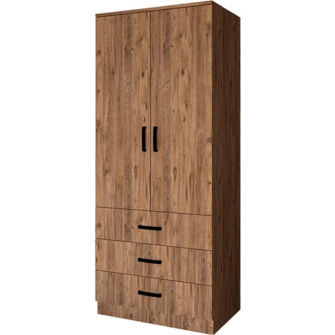 Midoser Easy Atlantik Çam 2 Kapılı 3 Çekmeceli Gardırop