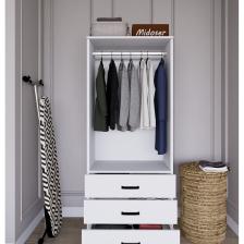 Midoser Easy Mat Beyaz 2 Kapılı 3 Çekmeceli Gardırop