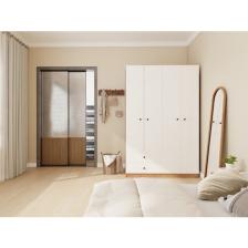 MasifMarket 4 Kapaklı 2 Çekmeceli Gardırop Marbellakiraz/beyaz Renk